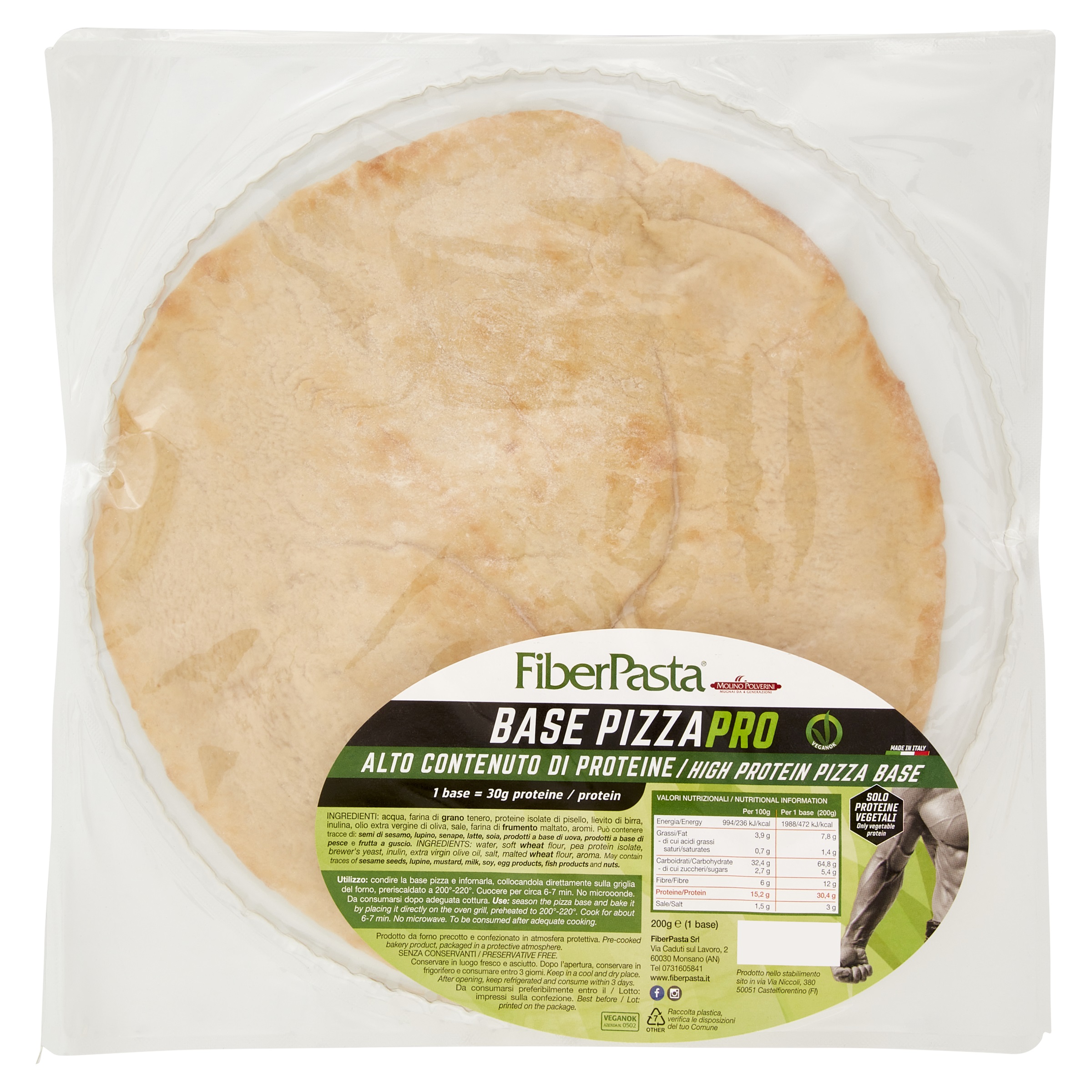 Base Pizza Proteica per Sportivi FiberPasta